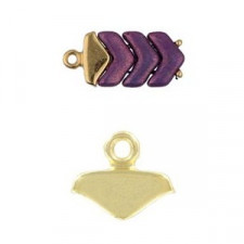 Cymbal ™ DQ metal bead ending Mikronisi for Chevron Duo - Gold